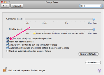mac system preferences wake for network access